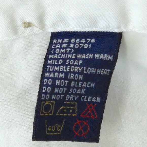 Tommy Jeans Mens Band Collar Button Front Shirt Large Off White - Picture 7 of 7